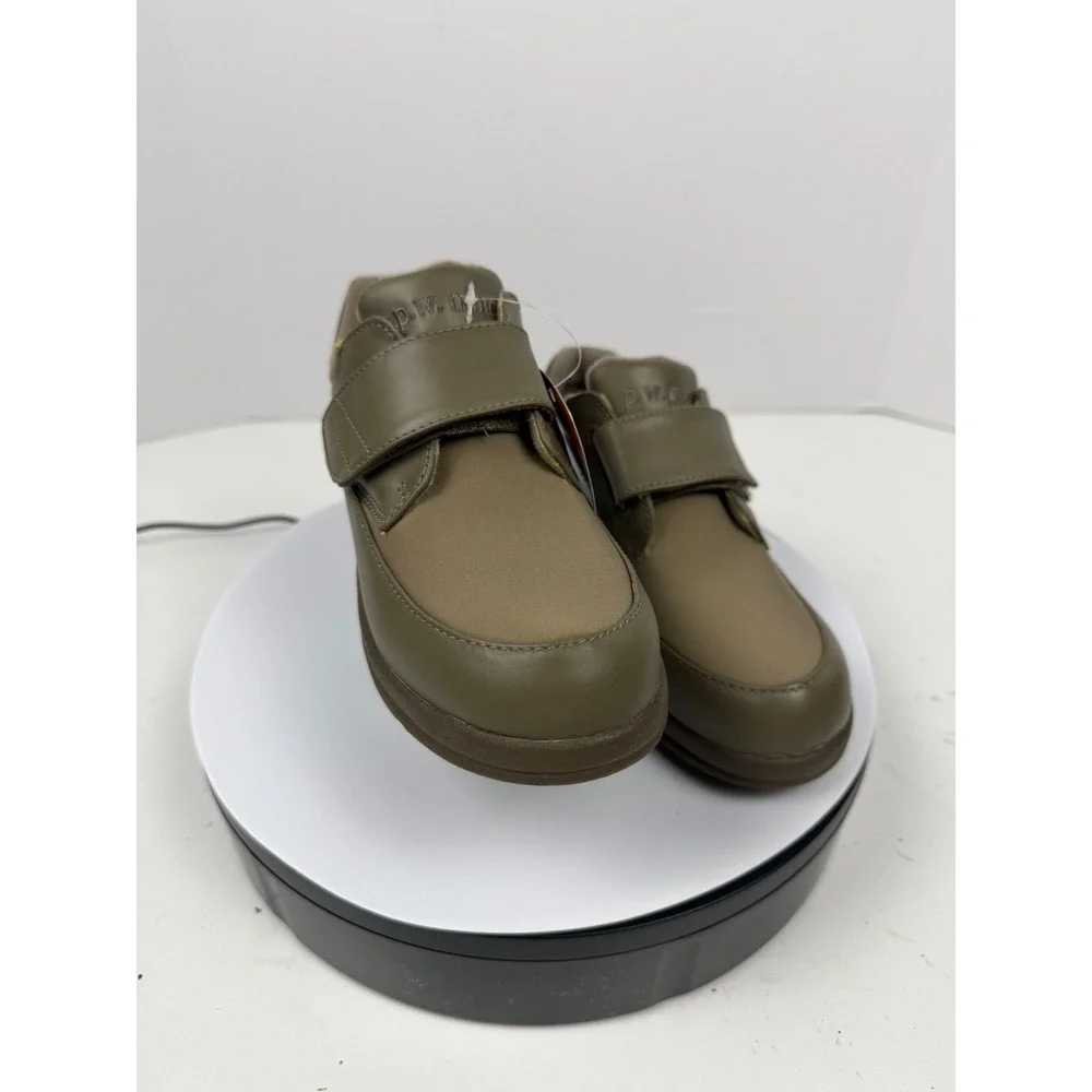 P.W. Minor Women's Tan Hook and Loop Strap Orthopedic‎ Comfort Shoes Size 5 M